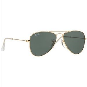 Ray-Ban Juniors Gold And Green Aviators